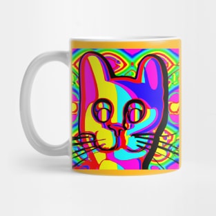 the cat is in full color by itself on a bright background Mug